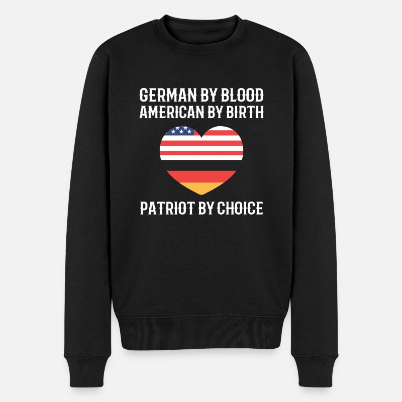 Amerikanisch Deutsch - Männer Premium Bio Pullover - Schwarz