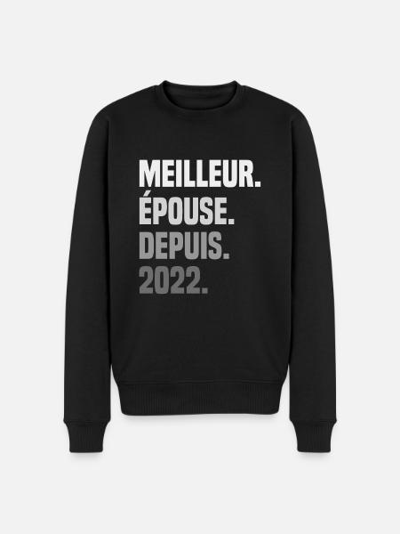 Beste Ehefrau seit 2022 - Männer Premium Bio Pullover - Schwarz