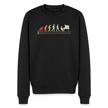 Entwicklung des Menschen Pianist Pianisten - Männer Premium Bio Pullover - Schwarz - Vorne - Nico (187cm)