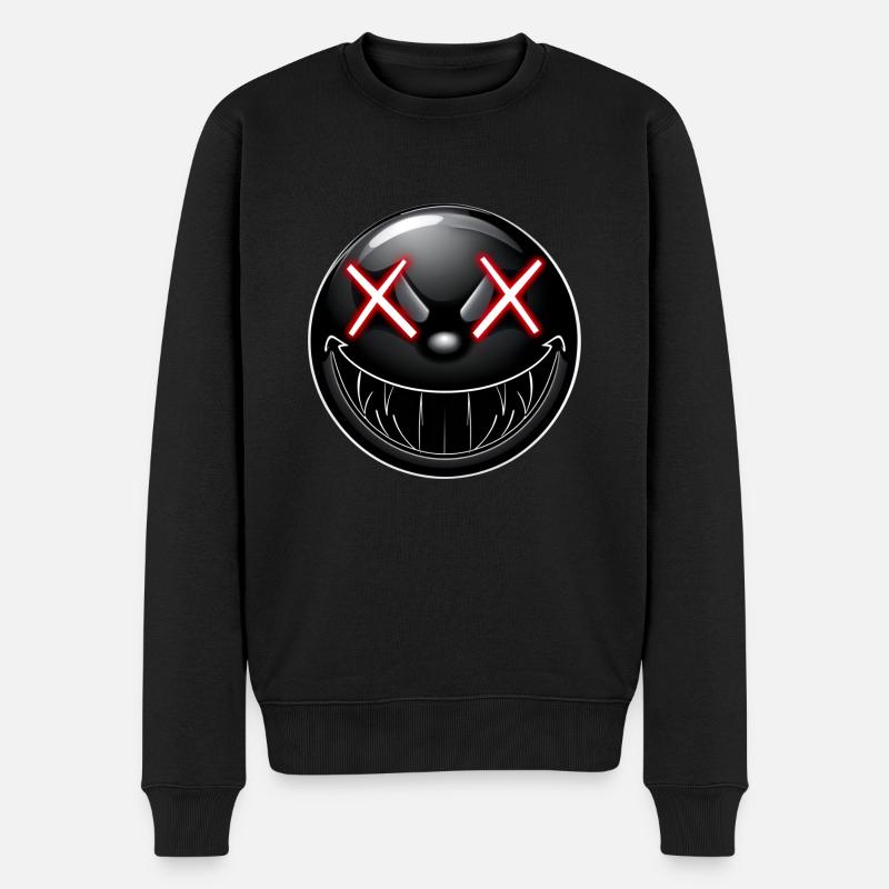 Smile! - Männer Premium Bio Pullover - Schwarz