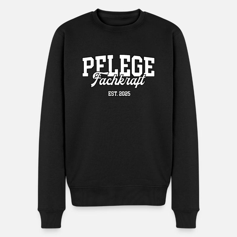 Pflegefachkraft Ausbildung Pfleger Pflegerin 2025 - Männer Premium Bio Pullover - Schwarz