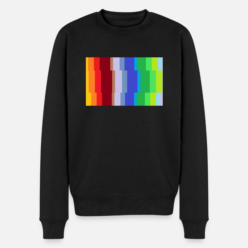 Bunte Struktur - Männer Premium Bio Pullover - Schwarz