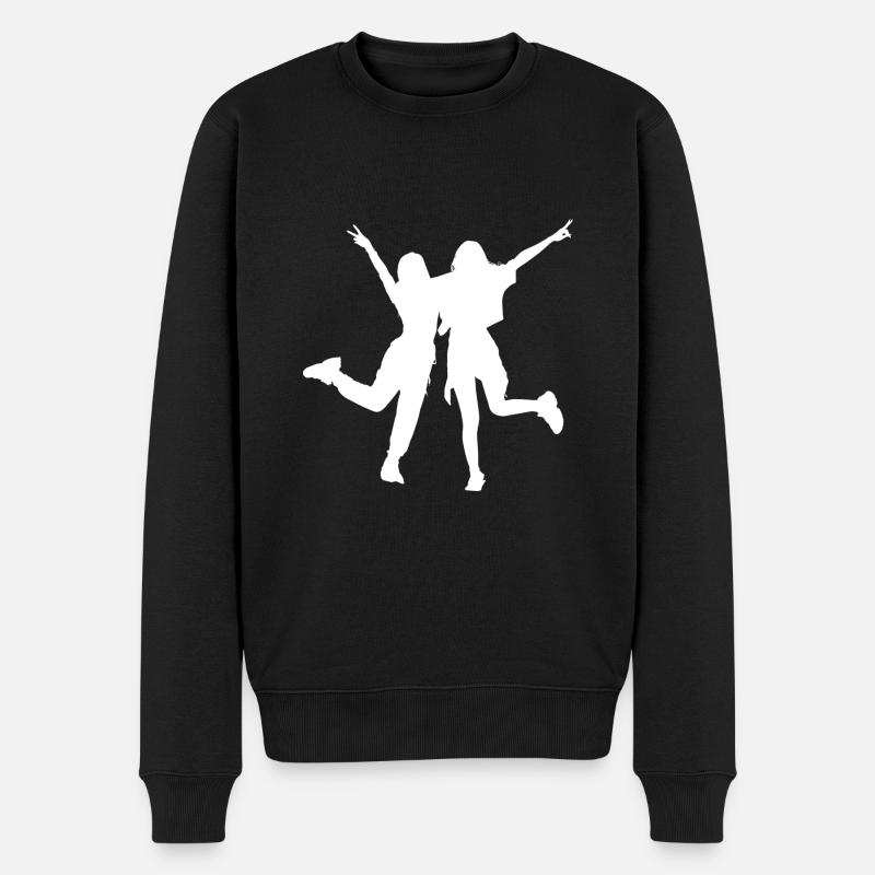 Mädchen Beste Freundinnen Mädels Best Friends - Männer Premium Bio Pullover - Schwarz