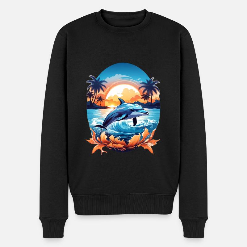 Delfin - Männer Premium Bio Pullover - Schwarz