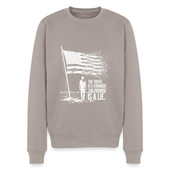 La vérité est étrangère - Pull Premium bio Homme - taupe - Devant - Nico (187cm)
