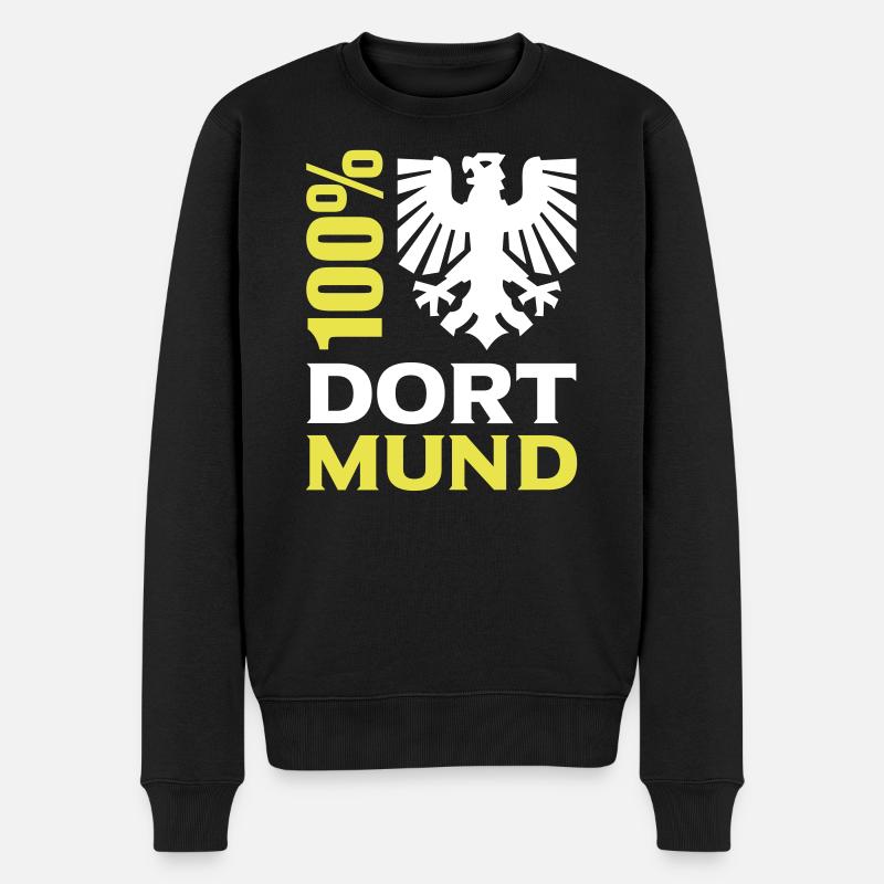 100% Dortmund (Adler) - Männer Premium Bio Pullover - Schwarz