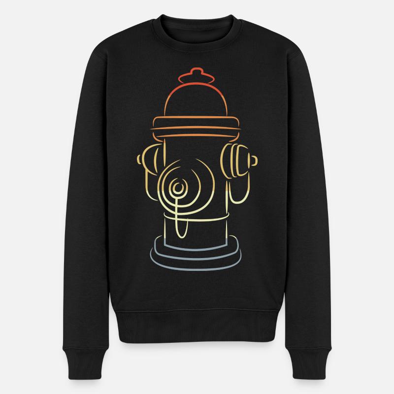 Retro Feuerhydrant - Männer Premium Bio Pullover - Schwarz