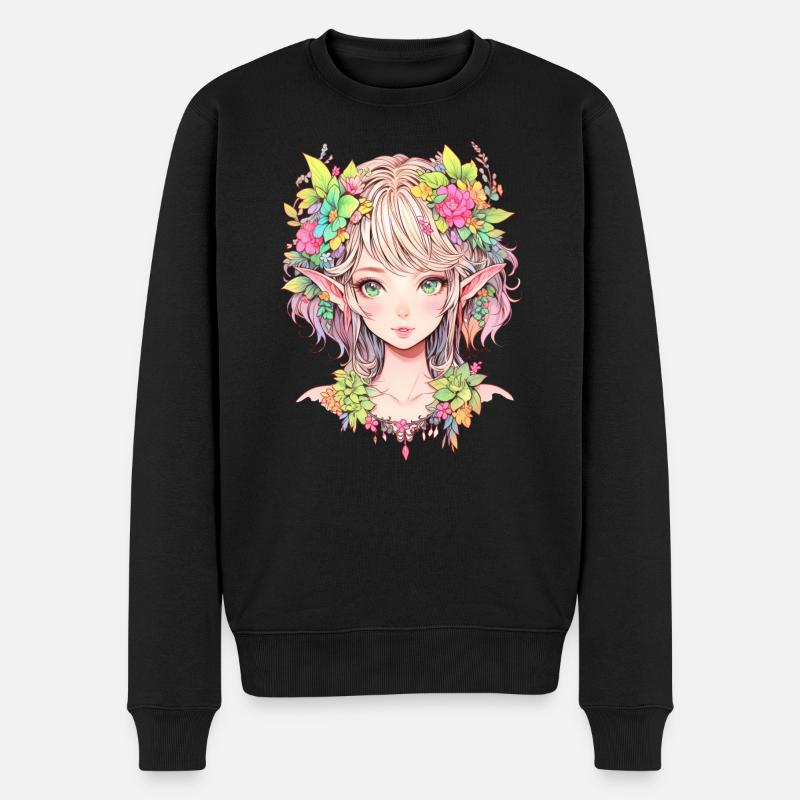 Elfe Anime Fille - Pull Premium bio Homme - noir