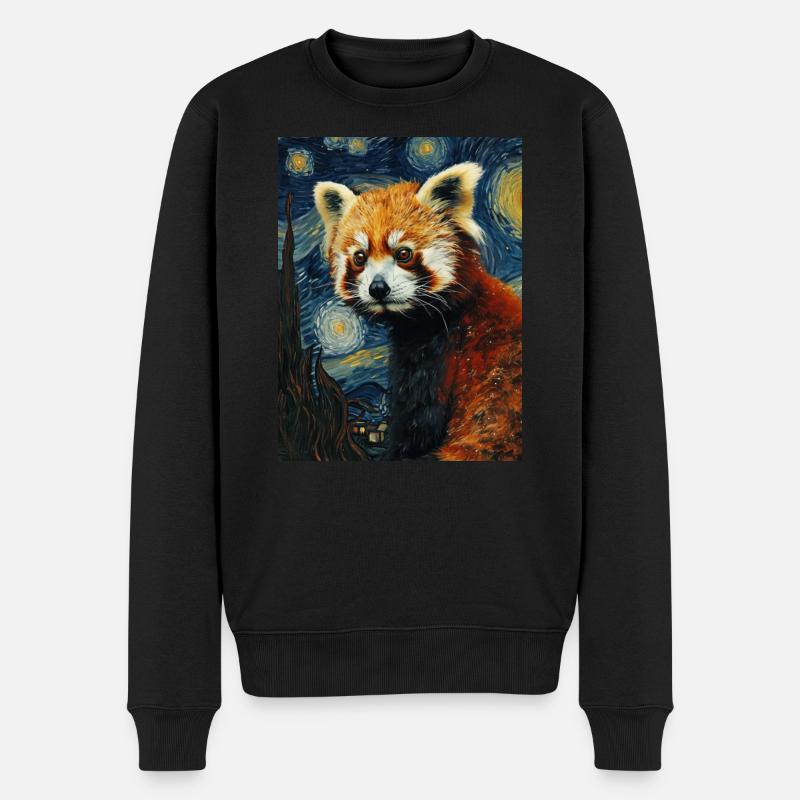 Panda Roux, Van Gogh, Style - Pull Premium bio Homme - noir