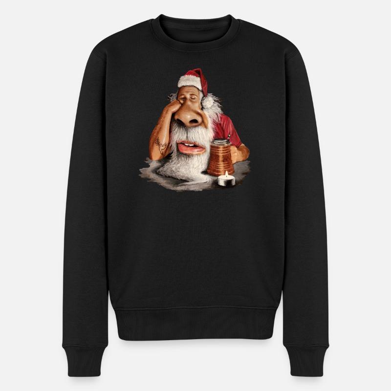 Santa Claus - Männer Premium Bio Pullover - Schwarz