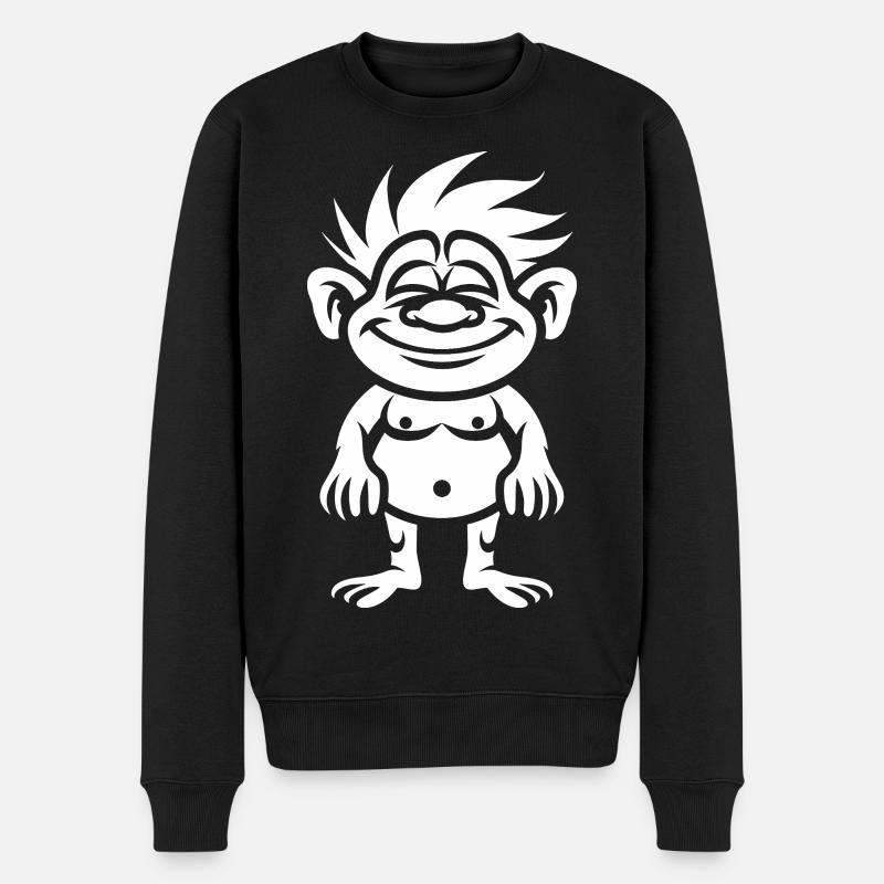 Troll - Männer Premium Bio Pullover - Schwarz