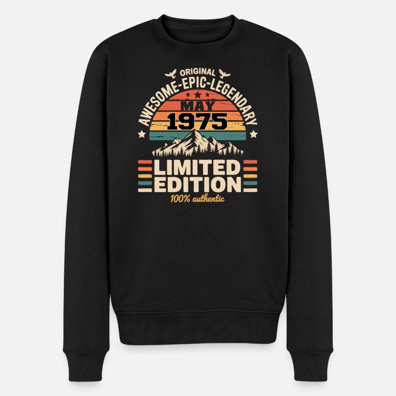 Mai 1975 - Mai 1975 - Männer Premium Bio Pullover - Schwarz