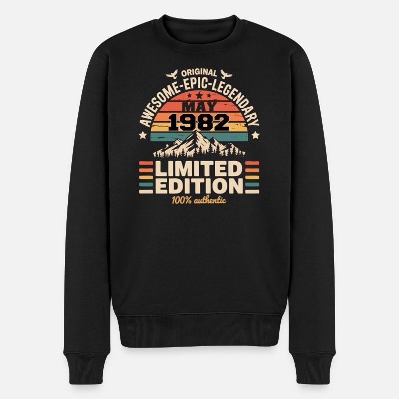 Mai 1982 – Mai 1982 - Männer Premium Bio Pullover - Schwarz