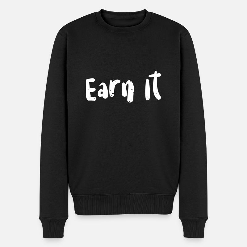 Earn It - Workout - Men's Premium Organic Jumper - black