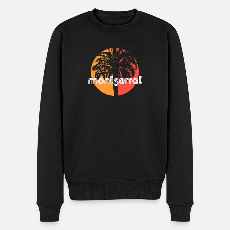 Montserrat Artistic Vacation Souvenir Palmier - Pull Premium bio Homme - noir