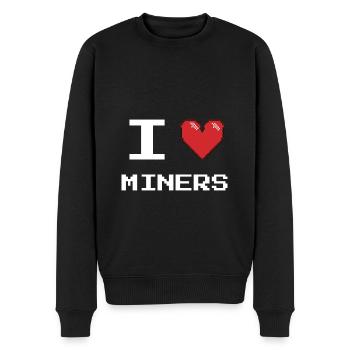 I love Miners Bitcoin Mining - Men's Premium Organic Jumper - black - Front - Nico (187cm)
