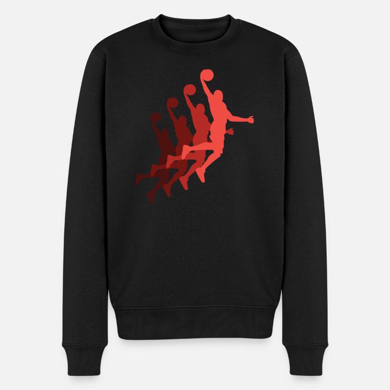 Basketteur Dunking BasketballEr Silhouette - Pull Premium bio Homme - noir