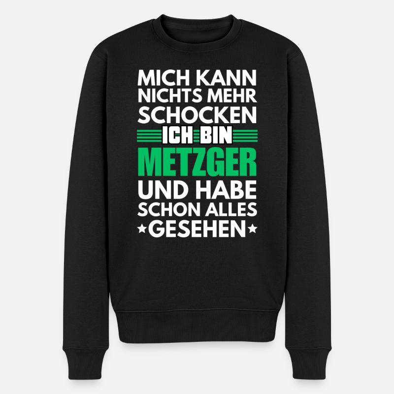 Nicht schockbarer Metzger - Männer Premium Bio Pullover - Schwarz