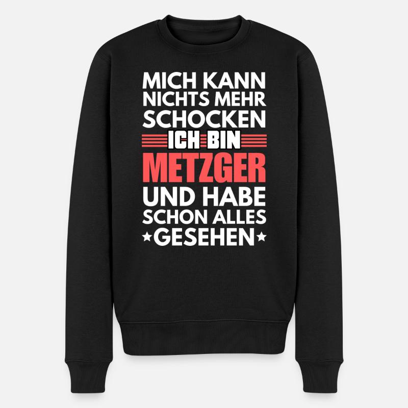 Nicht schockbarer Metzger - Männer Premium Bio Pullover - Schwarz