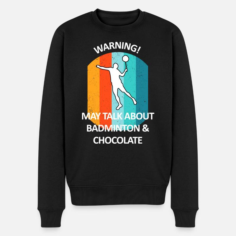 Badminton Federball Badmintonspieler Schokolade - Männer Premium Bio Pullover - Schwarz