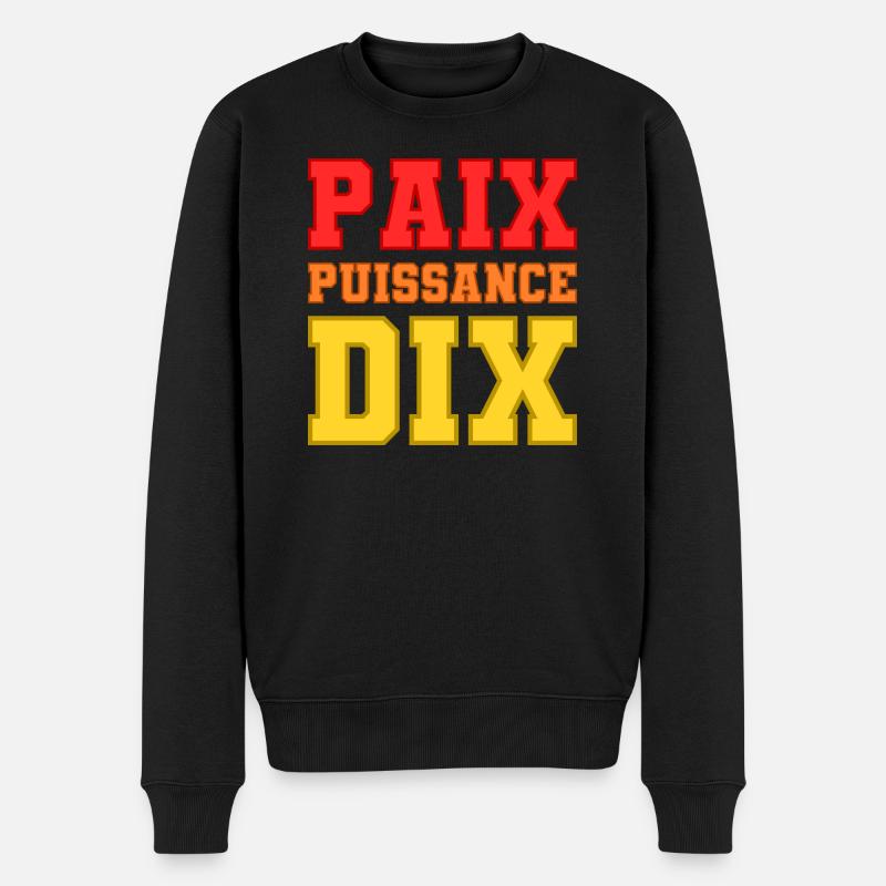 Paix puissance dix - Pull Premium bio Homme - noir