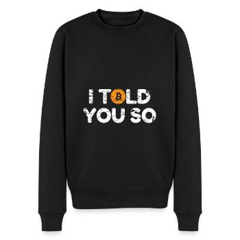 Bitcoin, je vous l’avais bien dit - Pull Premium bio Homme - noir - Devant - Nico (187cm)
