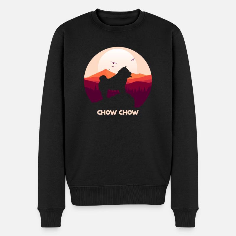Chow Chow - Männer Premium Bio Pullover - Schwarz