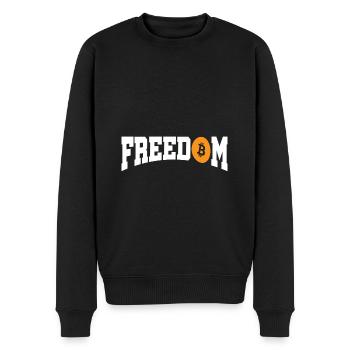 Bitcoin Crypto Freedom - Men's Premium Organic Jumper - black - Front - Nico (187cm)