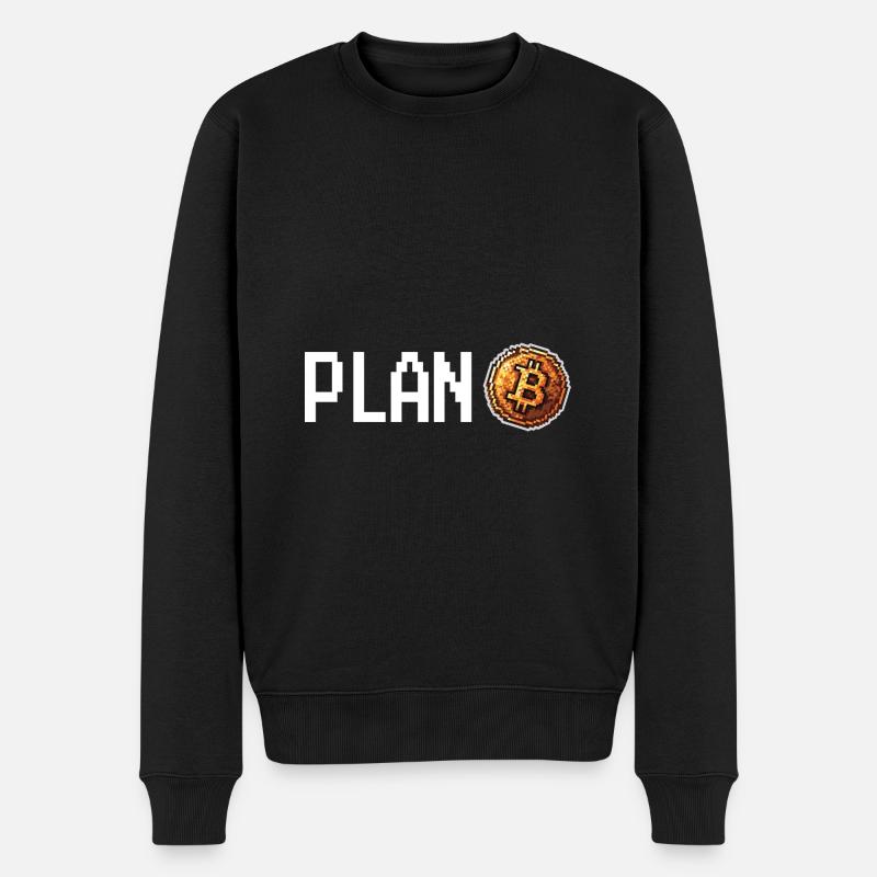 Plan B retro Bitcoin - Männer Premium Bio Pullover - Schwarz