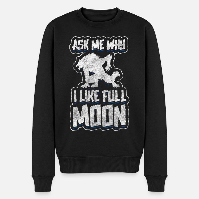 Pleine Lune Monstre Peur - Pull Premium bio Homme - noir