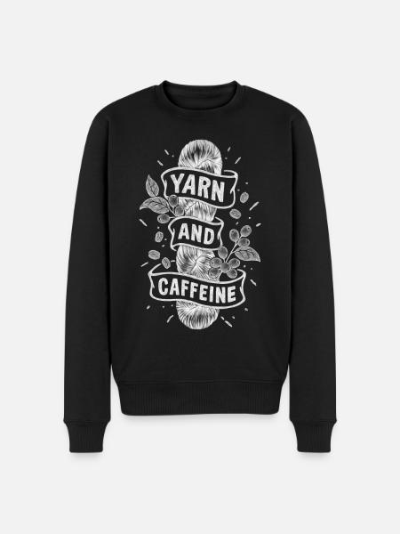 YARN & CAFFEINE - Männer Premium Bio Pullover - Schwarz
