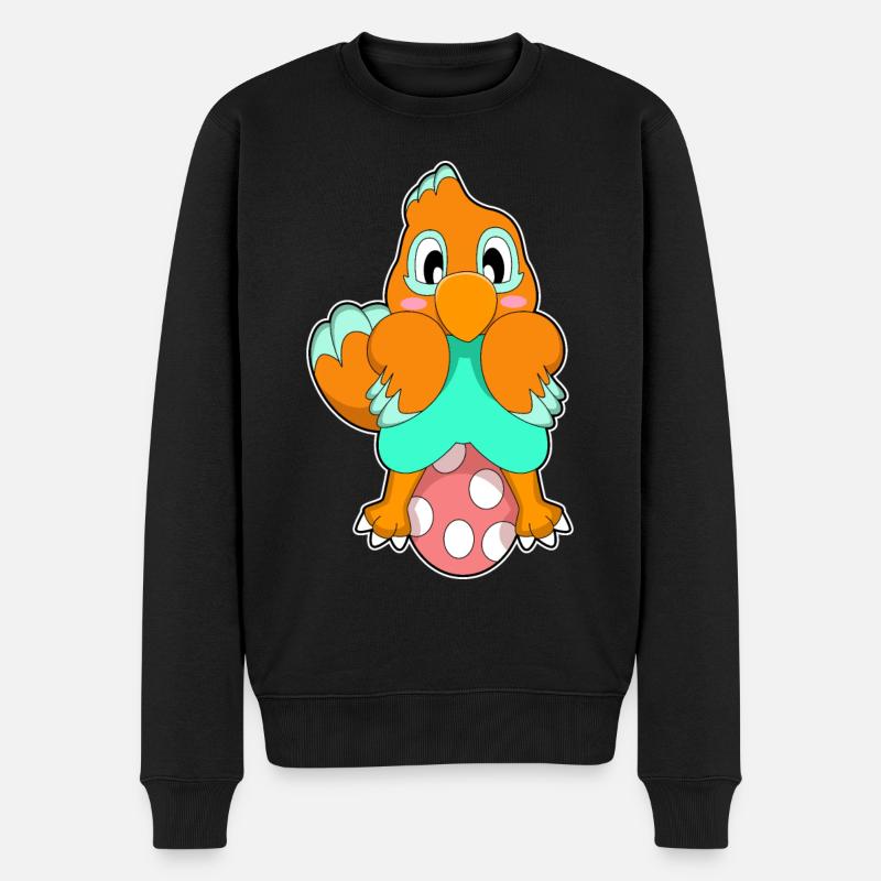 Papagei Ei - Männer Premium Bio Pullover - Schwarz