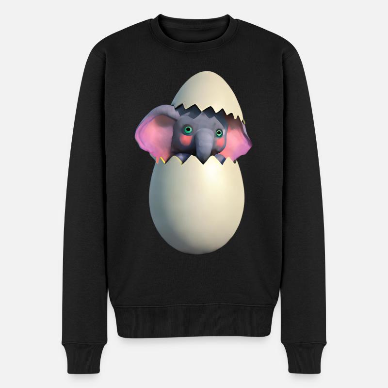 Éclosion de bébé éléphant - Pull Premium bio Homme - noir