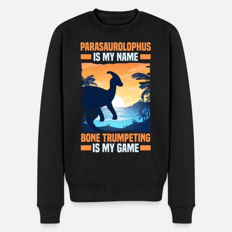 Dinosaurier - Männer Premium Bio Pullover - Schwarz
