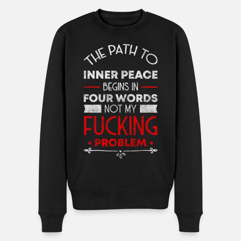 Problèmes, Plaisir, Humour Devise - Pull Premium bio Homme - noir