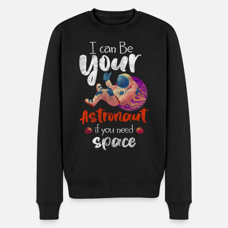 Astronaut Raumfahrt Raumanzug Rakete - Männer Premium Bio Pullover - Schwarz
