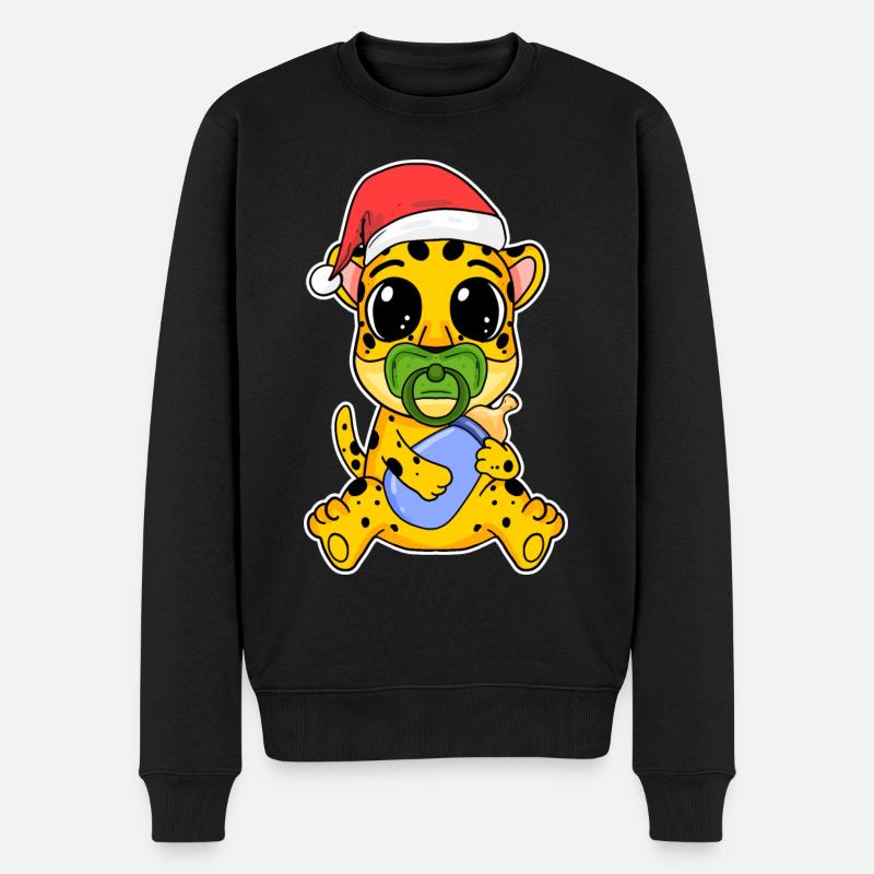 Bébé guépard Noël - Pull Premium bio Homme - noir