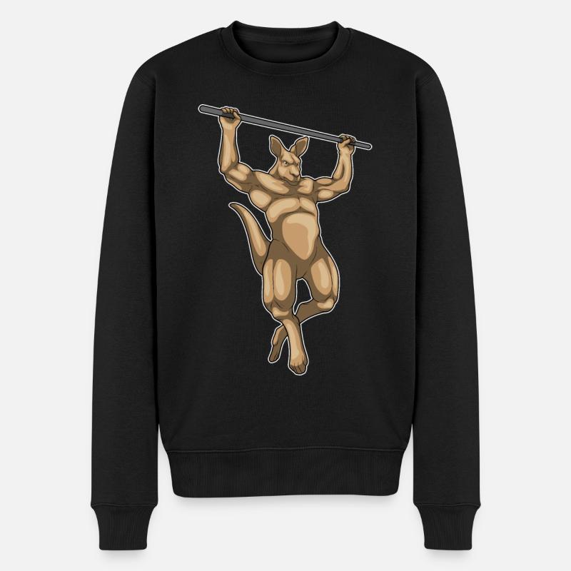 Kangourou Bodybuilder Pull-Ups Musculation - Pull Premium bio Homme - noir