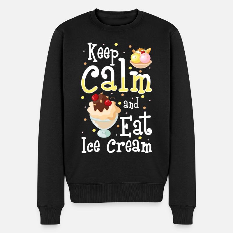 Eiscreme Eiskugel Süßigkeiten Softeis - Männer Premium Bio Pullover - Schwarz