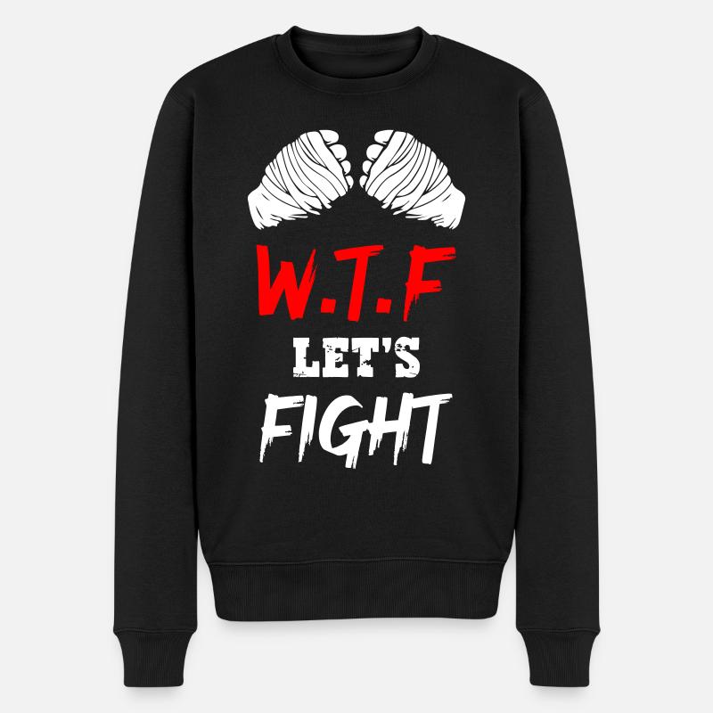 What The Fuck Lets Fight - Männer Premium Bio Pullover - Schwarz