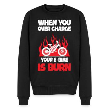 When you Overcharge your E Bike - Männer Premium Bio Pullover - Schwarz - Vorne - Nico (187cm)