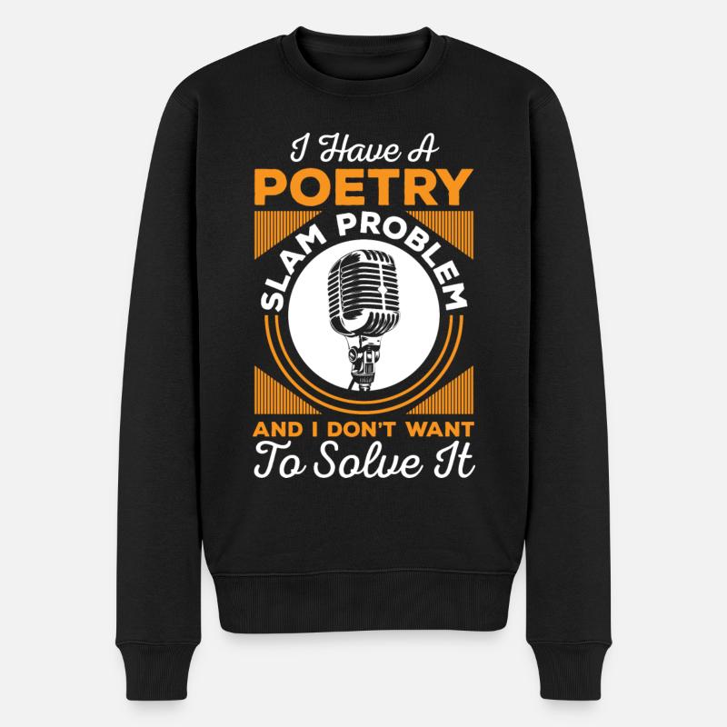 poésie, écriture, littérature, livre - Pull Premium bio Homme - noir