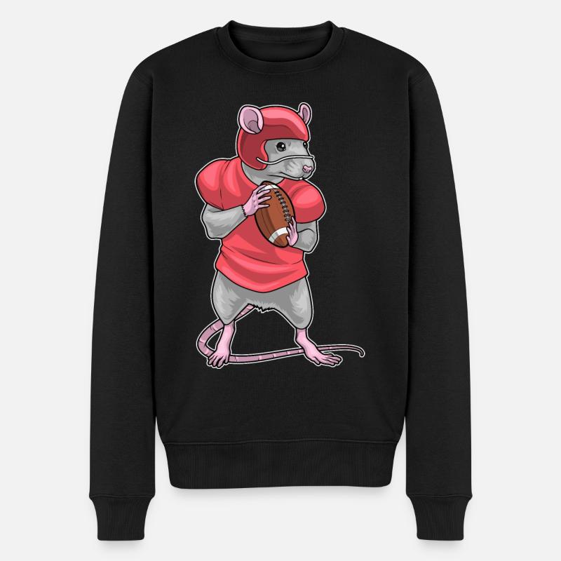 Ratte American Football Helm - Männer Premium Bio Pullover - Schwarz