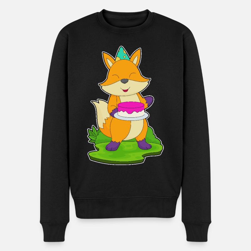 Gâteau d’anniversaire renard - Pull Premium bio Homme - noir