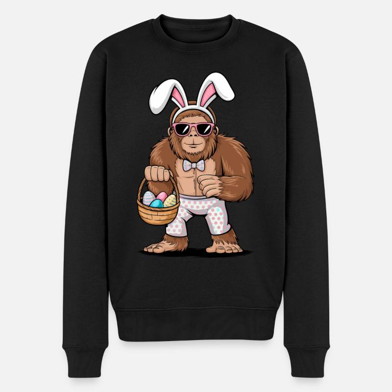 Bigfoot Ostern - Männer Premium Bio Pullover - Schwarz