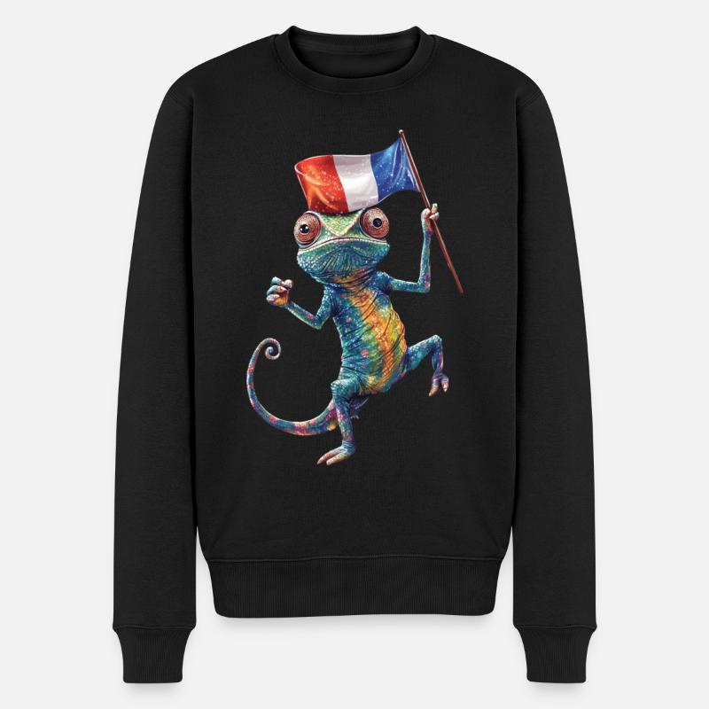 Chamäleon - Männer Premium Bio Pullover - Schwarz