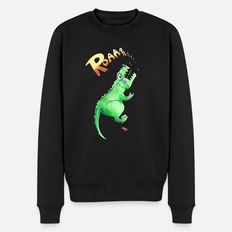 T-Rex - Männer Premium Bio Pullover - Schwarz