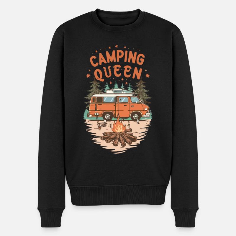 Camping Königin - Männer Premium Bio Pullover - Schwarz