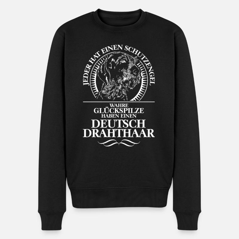 DEUTSCH DRAHTHAAR Schutzengel Wilsigns Geschenk - Männer Premium Bio Pullover - Schwarz