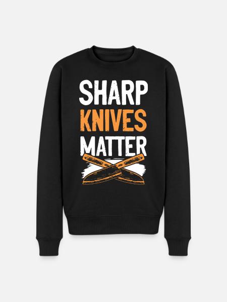 chef cook knife saying - Men's Premium Organic Jumper - black